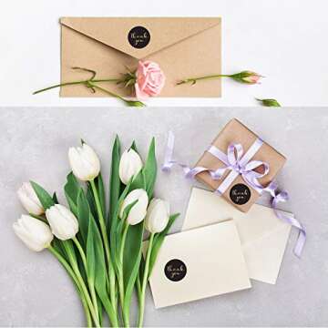 Premium 1" Thank You Stickers for Gifts and Packaging