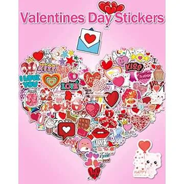 Valentine's Heart Stickers for Gifts & Decorating