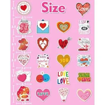 Valentine's Heart Stickers for Gifts & Decorating