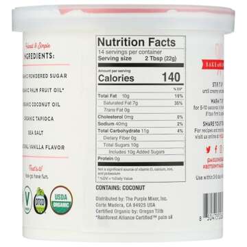 Miss Jones Baking Organic Buttercream Frosting - Perfect for Decorating, Vegan-Friendly Vanilla (Pac...