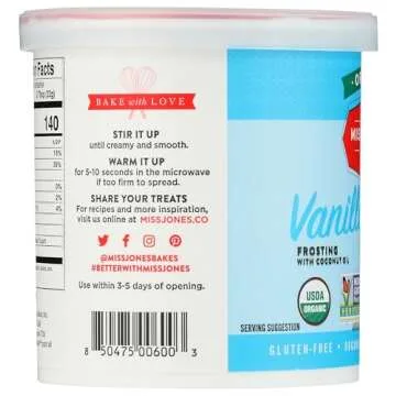 Miss Jones Organic Buttercream Frosting - Vegan Vanilla Delight