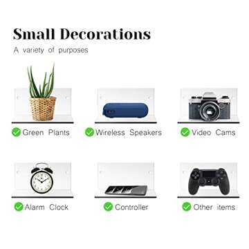 Yalikop Small Acrylic Floating Shelves for Display