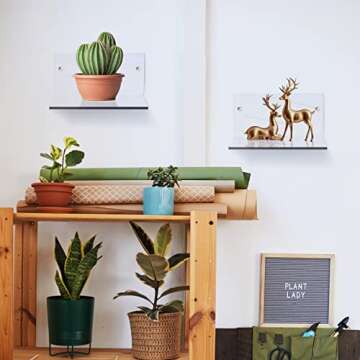 Yalikop Small Acrylic Floating Shelves for Display