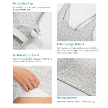 Padded Medium Support Sports Bras for Women Activewear