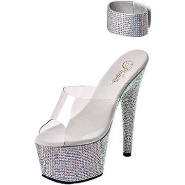 Bejeweled Platform Sandal for Dancers - Pleaser 712