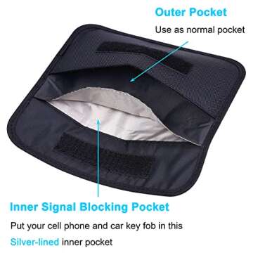 Wisdompro Faraday Bag, RFID Signal Blocking Bag Shielding Cage Pouch Wallet Case for Cell Phone Priv...