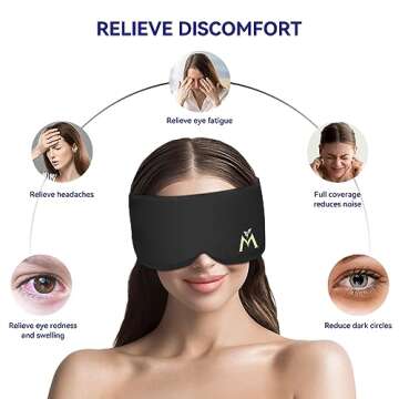 Mavogel Eye Mask for Sleeping - Weighted Sleep Mask with Cooling Gel Pad, Cooling Eye Mask for Puffiness, Dry Eyes, Migraine Headaches, Light Blocking Sleep Mask Cold Compress, Gifts for Women Men