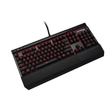 HyperX Alloy Elite - Mechanical Gaming Keyboard - Radiant Light Bar - Wrist Rest & Gaming Keycaps Included - Media Controls - Linear & Quiet - Cherry MX Red - Red LED Backlit (HX-KB2RD1-US/R1)