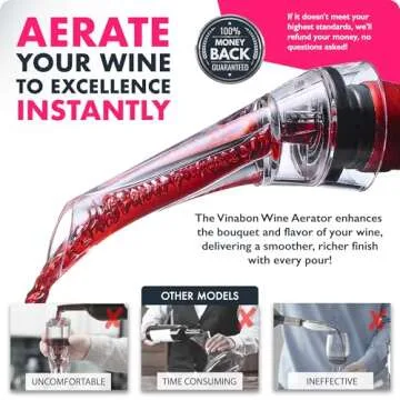 VINABON Wine Aerator Pourer Spout for Perfect Flavor and Aroma