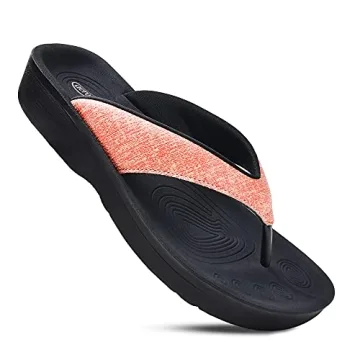 AEROTHOTIC Slip On Recovery Footwear Arch Support Flip Flops for Women with Style