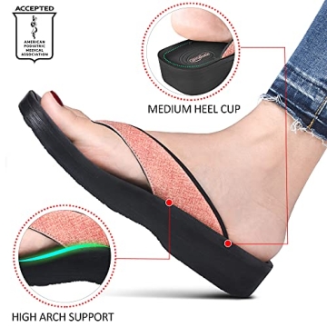 AEROTHOTIC Comfortable Flip Flops for Women with Arch Support