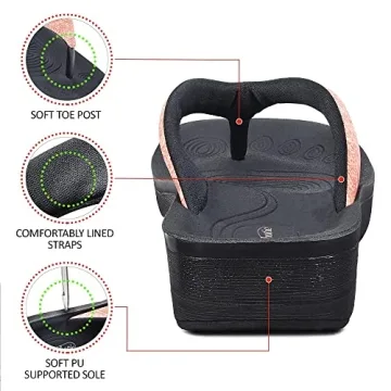 AEROTHOTIC Comfortable Flip Flops for Women with Arch Support