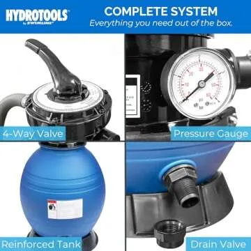 Swimline 1980 GPH Above Ground Pool Sand Filter Pump for INTEX & Bestway Pools, Hydrotools