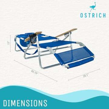 Ostrich Lightweight Beach Lounge Chair - Comfortable & Portable