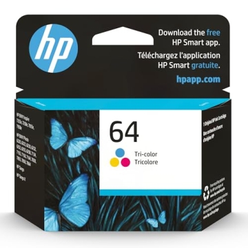 HP 64 Tri-color Ink Cartridge | Best for HP ENVY & Tango Models | Easy Install | N9J89AN | Eco-Frien...