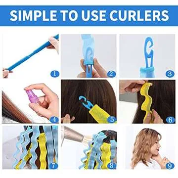 32 Pieces Hair Curlers Styling Kit,No Heat Hair Curls Hair Curlers Magic Hair Rollers Heatless Wave ...
