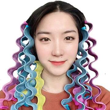 32 Pieces Hair Curlers Styling Kit,No Heat Hair Curls Hair Curlers Magic Hair Rollers Heatless Wave Styles with 2 Pieces Styling Hooks for Extra Long Hair Most Kinds of Hairstyles (30 cm/ 11.8 Inch)