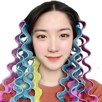 32 Pieces Hair Curlers Styling Kit,No Heat Hair Curls Hair Curlers Magic Hair Rollers Heatless Wave Styles with 2 Pieces Styling Hooks for Extra Long Hair Most Kinds of Hairstyles (30 cm/ 11.8 Inch)