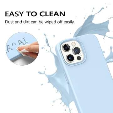 GUAGUA Compatible with iPhone 13 Pro Max Case 6.7 Inch Liquid Silicone Soft Gel Rubber Slim Microfib...