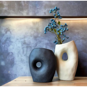 Elegant Black and White Ceramic Vase Set for Modern Homes