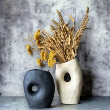 Elegant Black and White Ceramic Vase Set for Modern Homes