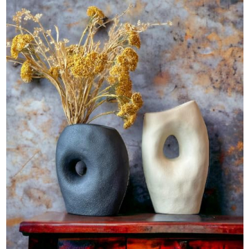 Elegant Black and White Ceramic Vase Set for Modern Homes
