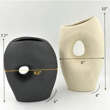 Elegant Black and White Ceramic Vase Set for Modern Homes