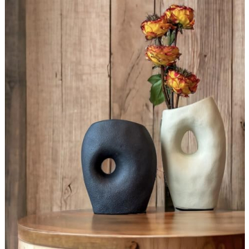 Elegant Black and White Ceramic Vase Set for Modern Homes