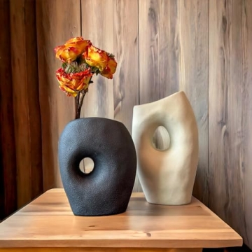 Elegant Black and White Ceramic Vase Set for Modern Homes