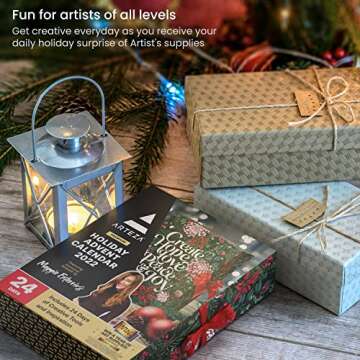ARTEZA Christmas Advent Calendar 2022 – 24-Day Christmas Countdown Calendar – 26 Artistic Gifts ...