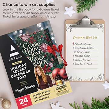 ARTEZA Advent Calendar 2022 with 26 Artistic Gifts