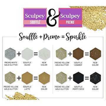 Sculpey Soufflé™ & Sculpey Premo™ Premium, Polymer Oven-Bake Clay, 24 Unique Colors Set, Non To...