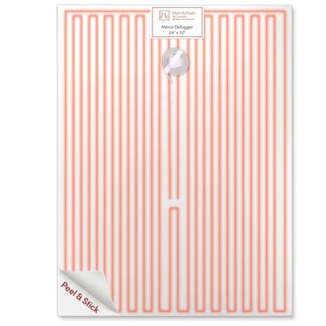 Mirror Defogger Rectangular 24x32 in. Electric Fog Remover Self-adhesive Backing for Bathroom Wall M...