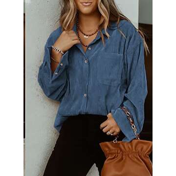 Sidefeel Corduroy Long Sleeve Oversized Jacket for Women