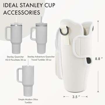 JEBEALUO Water Bottle Carrier for Stanley Cup 30/40 oz