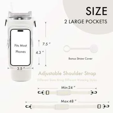 JEBEALUO Water Bottle Carrier for Stanley Cup 30/40 oz