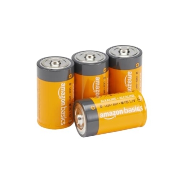 Amazon Basics 4-Pack D Cell Alkaline Batteries - Reliable Power for All Devices