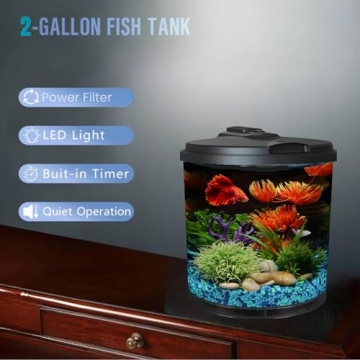 Koller AquaView 2-Gallon Aquarium with LED Lighting