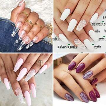 Gershion Dip Powder Nail Starter Kit 1.06 oz 4 Colors Nail Dipping Powder System Kit Acrylic Dipping System for French Nail Manicure Nail Art Set Essential Kit (P-01)