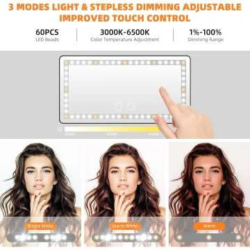 Car Vanity Mirror with Lights for Easy Makeup Touch-Ups