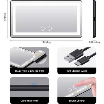 Car Vanity Mirror with Lights for Easy Makeup Touch-Ups