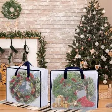 Dntorx 4 Pack Clear Storage Bags with Zip - Ideal for Moving & Storage Solutions