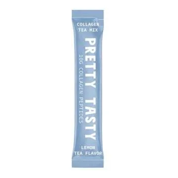 Pretty Tasty Lemon Luminance Collagen Tea - Stick Pack Pouch - Zesty Elegance with Collagen - Refreshing Citrus Blend - Beauty & Wellness Ritual - 30 Count