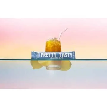 Pretty Tasty Lemon Luminance Collagen Tea - Stick Pack Pouch - Zesty Elegance with Collagen - Refreshing Citrus Blend - Beauty & Wellness Ritual - 30 Count