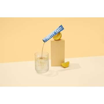 Pretty Tasty Lemon Luminance Collagen Tea - Stick Pack Pouch - Zesty Elegance with Collagen - Refreshing Citrus Blend - Beauty & Wellness Ritual - 30 Count