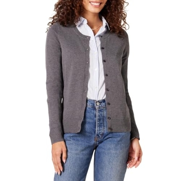 Amazon Essentials Women's Lightweight Crewneck Cardigan Sweater for Every Occasion