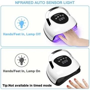 Wisdompark LED Nail Lamp 220W for Gel Nails Fast Curing Dryer with 57pcs Lamp Beads 4 Timers Professional UV Light for Home Salon Nail Art Tools White