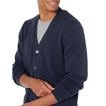 Amazon Essentials Men's Cotton Cardigan Sweater, Navy, X-Large