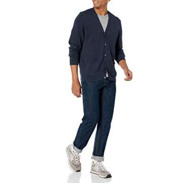 Amazon Essentials Men's Cotton Cardigan Sweater, Navy, X-Large