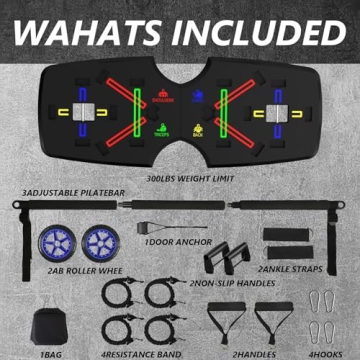 AERLANG Portable Home Gym System Push Up Board & Ab Roller